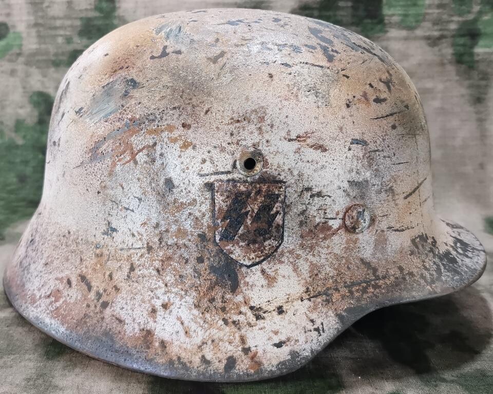 Restored German helmet M35 DD, Waffen SS