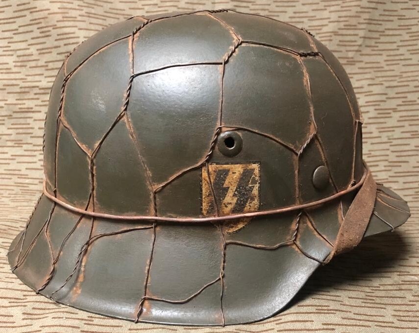 Restored German helmet M42, Waffen SS
