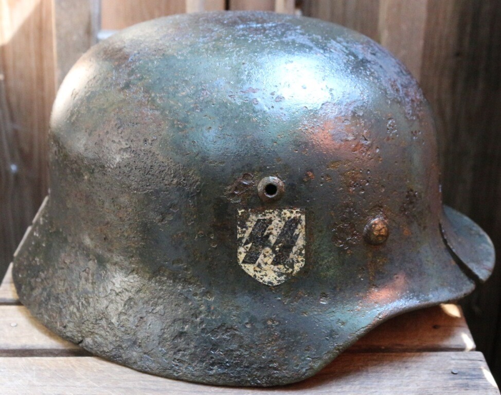 Waffen SS helmet M35 DD / from Demyansk pocket