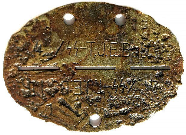 German dogtag 4/SS-T.J.E.Batl / from Demyansk pocket