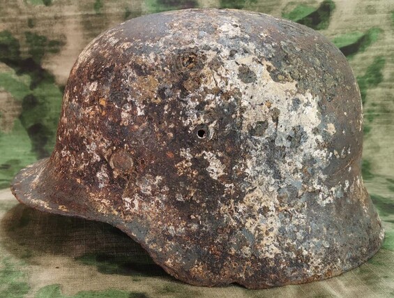 German helmet M40 / from Staraya Russa