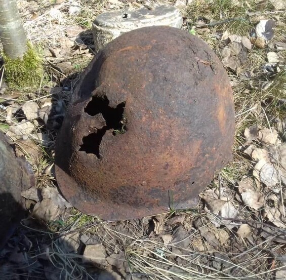 Soviet helmet SSh40 / from Stalingrad