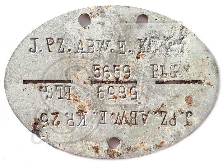 Dogtag J.PZ.ABW.E.KP.25 / from Stalingrad