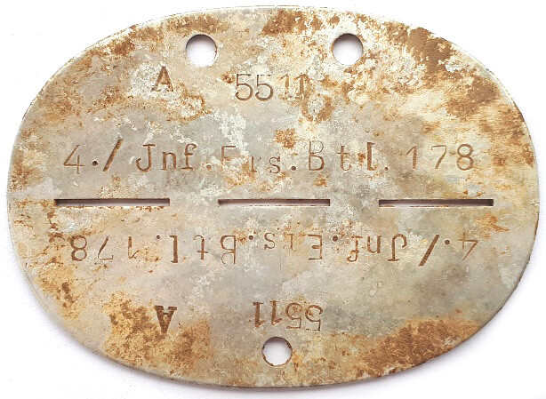 Dogtag 4.Jnf.Ers.Btl.178 / from Stalingrad