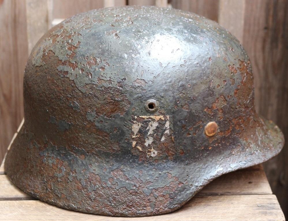Waffen SS helmet M35 DD / from Demyansk pocket