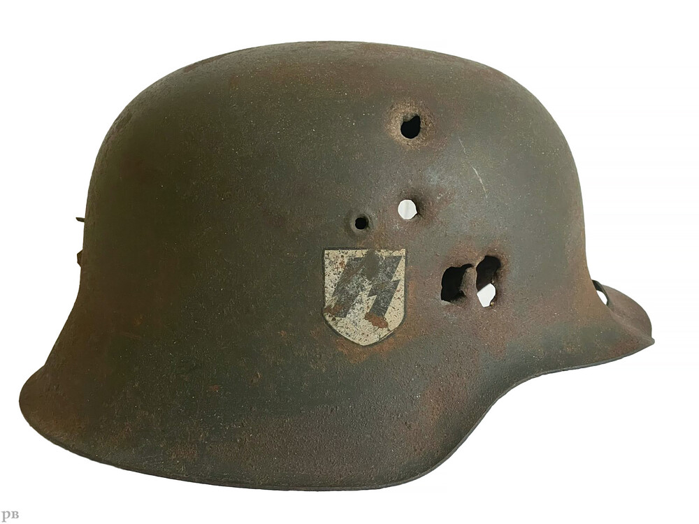 Waffen SS helmet M42 / from Pskov