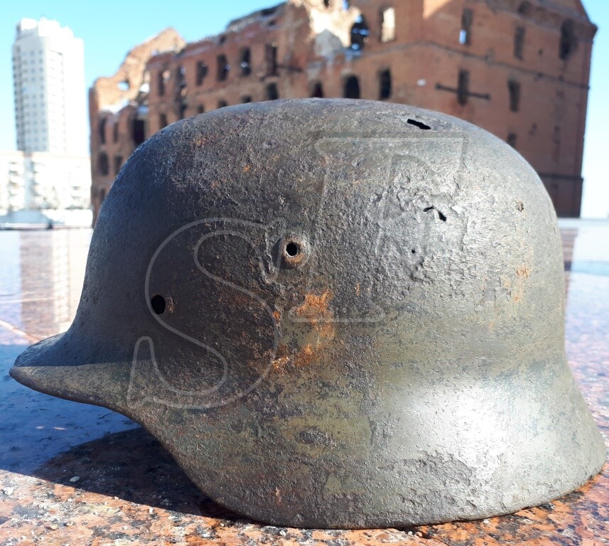 German steel helmet M35 from Kotelnikovo (Stalingrad region)