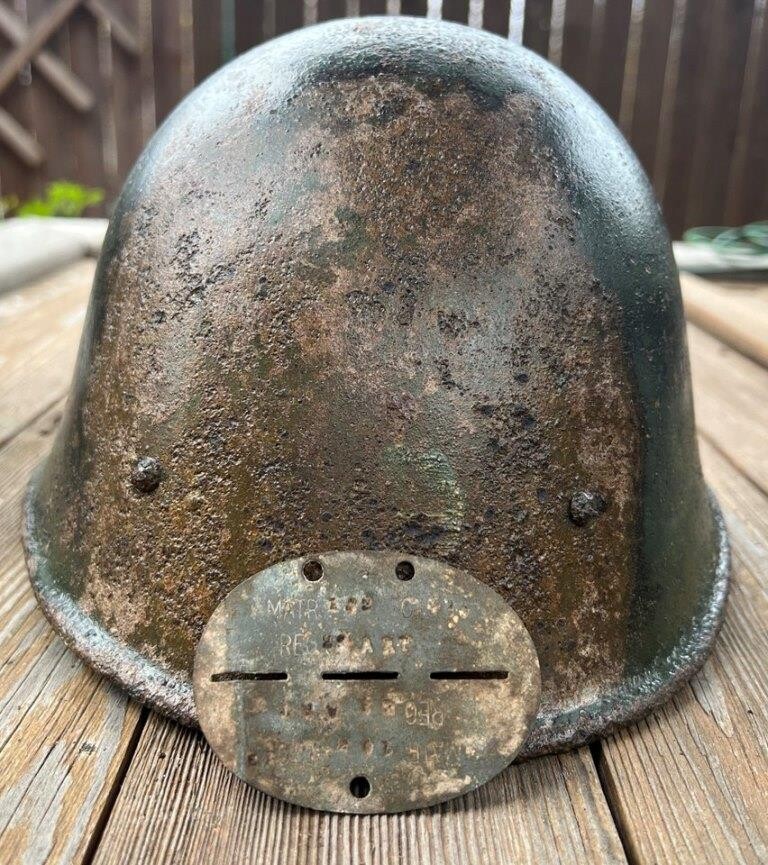 Romanian helmet and dogtag / from Stalingrad
