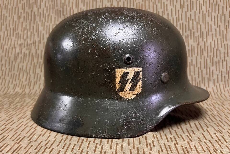Restored German helmet, Waffen SS