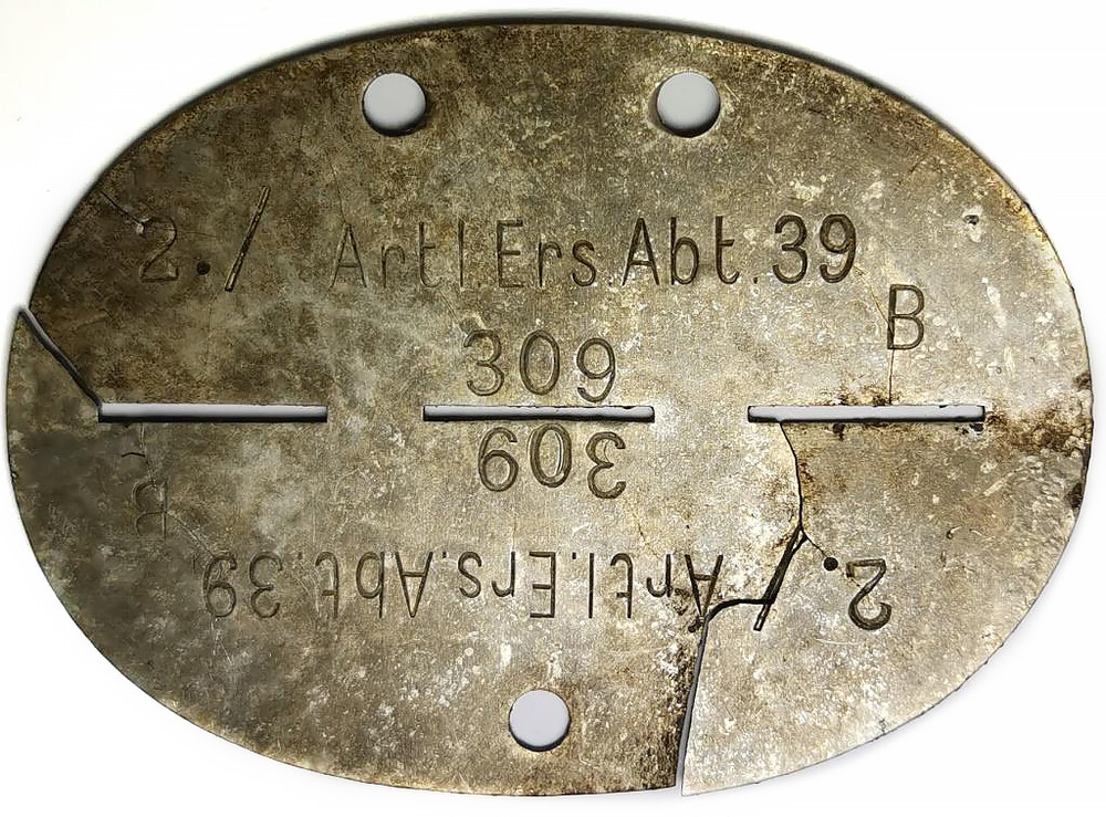 German Dogtag 2./ Art.Ers.Abt.39 / from Stalingrad