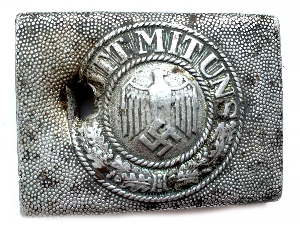 Aluminum Wehrmacht belt with buckle “Gott mit Uns” / from Stalingrad