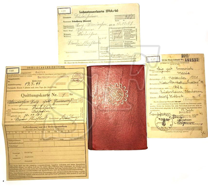 Daf Membership Booklet (DAF -“Deutsche Arbeitsfront Mitgliedsbuch”)