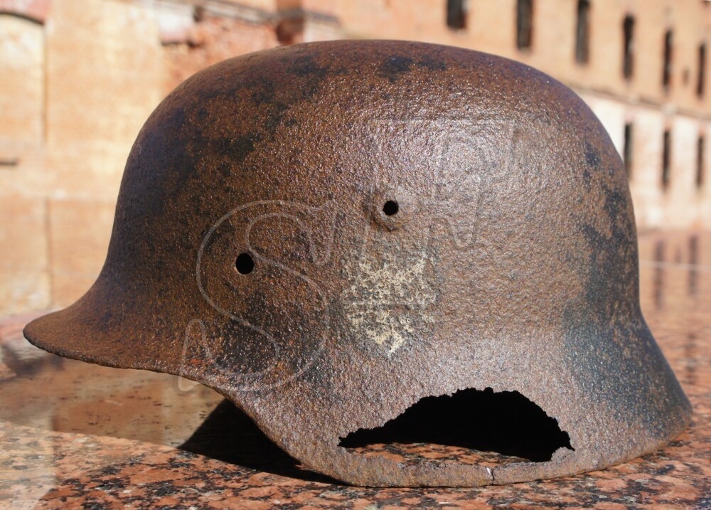 German helmet M40 from village of Novoalekseevskaya