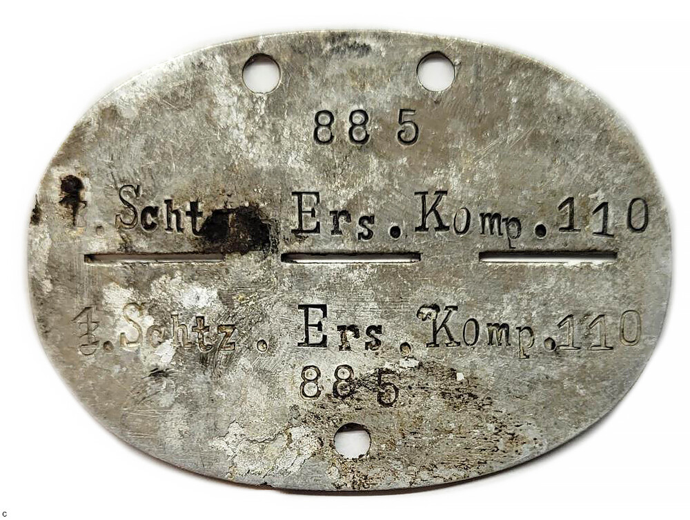 German dogtag Schtz.Ers.Komp.110 / from Stalingrad