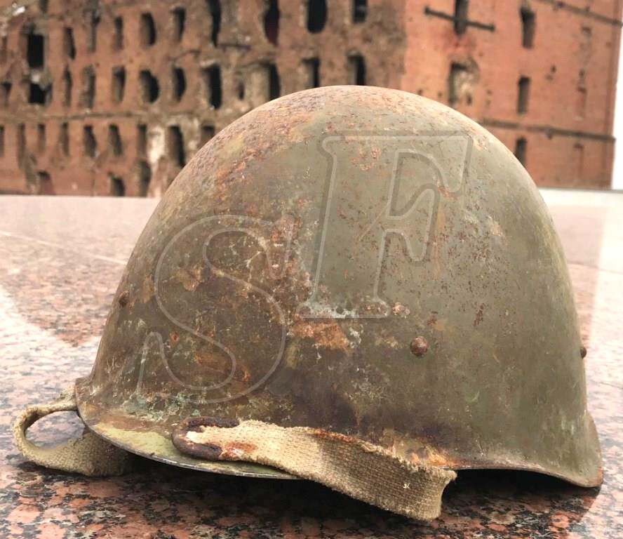 Soviet helmet SSh-40 from Krasny Oktyabr (Stalingrad steel plant)