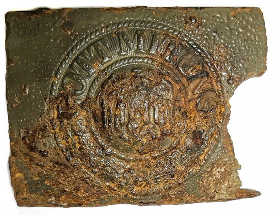 Iron Wehrmacht belt buckle "Gott mit Uns" / from Stalingrad