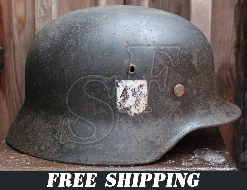 Helmet M35 Q66, Waffen SS / from Leningrad
