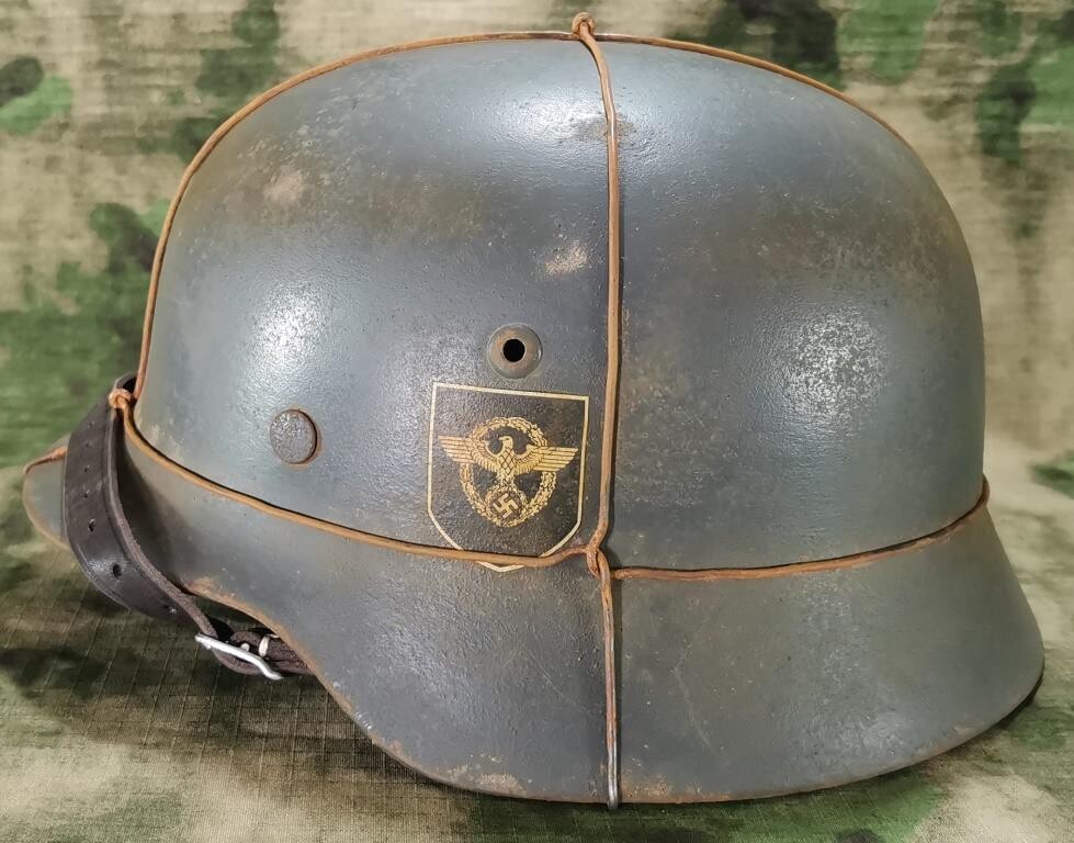 Restored German helmet M35 DD, Ordnungspolizei