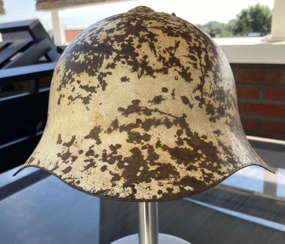 Winter camo Soviet helmet SSh36 / from Murmansk