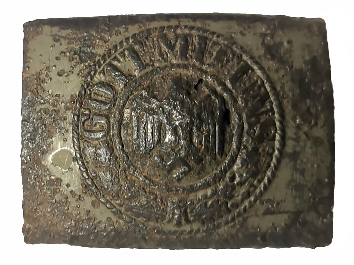 Iron Wehrmacht belt buckle "Gott mit Uns" / from Stalingrad