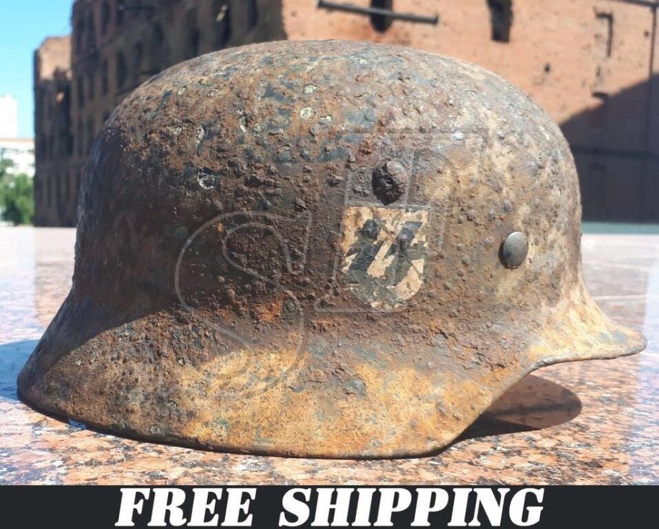German helmet M35 Waffen SS from Karelia