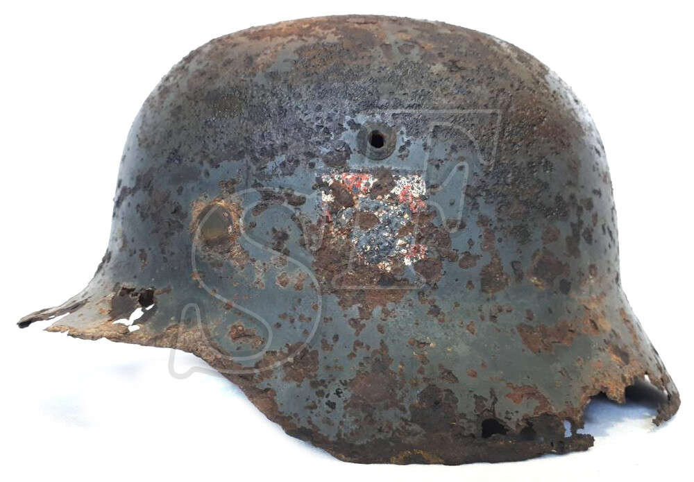 German helmet М35 Waffen-SS from Demyansk Pocket