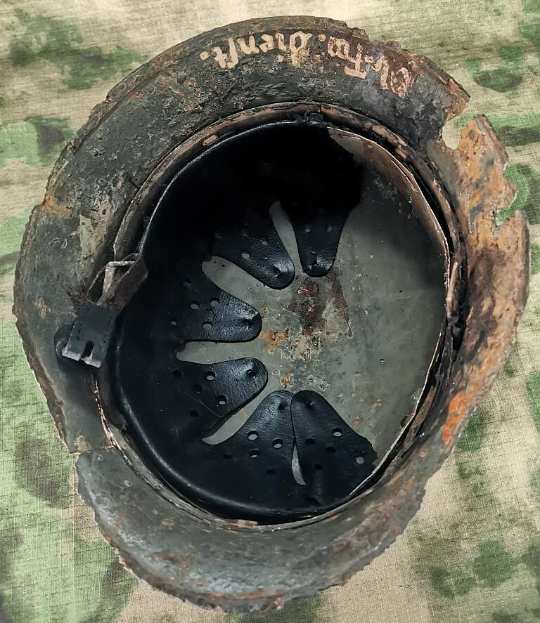 German helmet M35 / from Staraya Russa