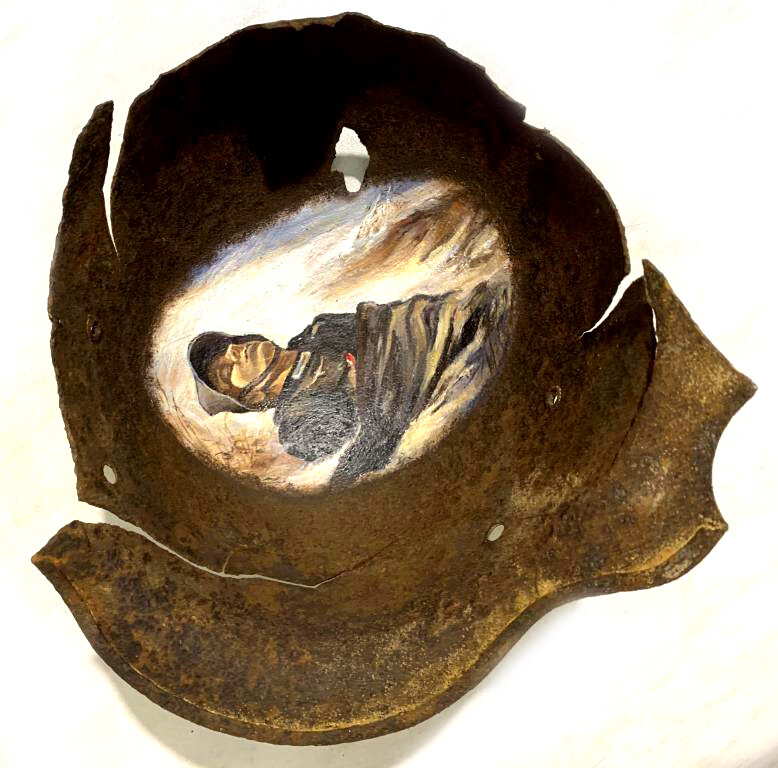 Restored German helmet