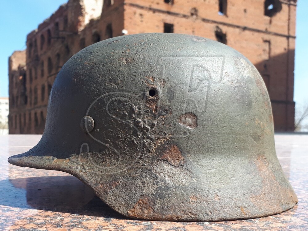 German helmet M40 from village Ezhovka (Stalingrad region)