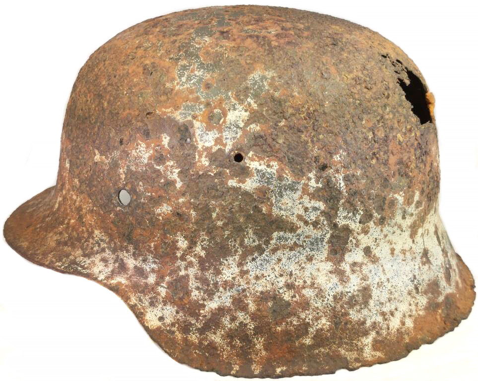 Winter camo German helmet M42 / from Leningrad