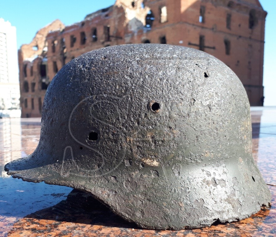 German steel helmet M35 from village Novaya Nadegda