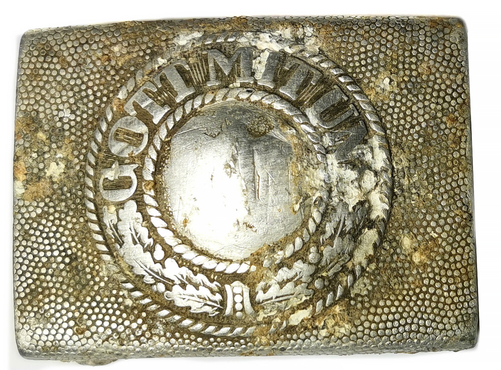 Denazification Wehrmacht belt buckle “Gott mit Uns” / from Königsberg