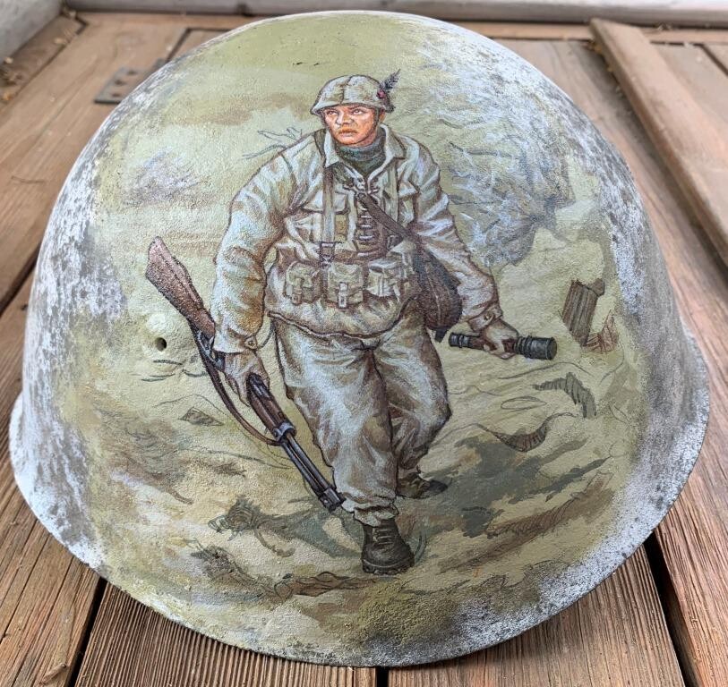 Restored Italian helmet