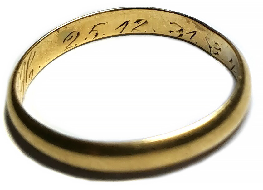 Gold (585 sample) Wedding ring / from Stalingrad