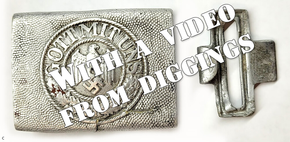 Aluminum Wehrmacht belt buckle “Gott mit Uns” / from Stalingrad