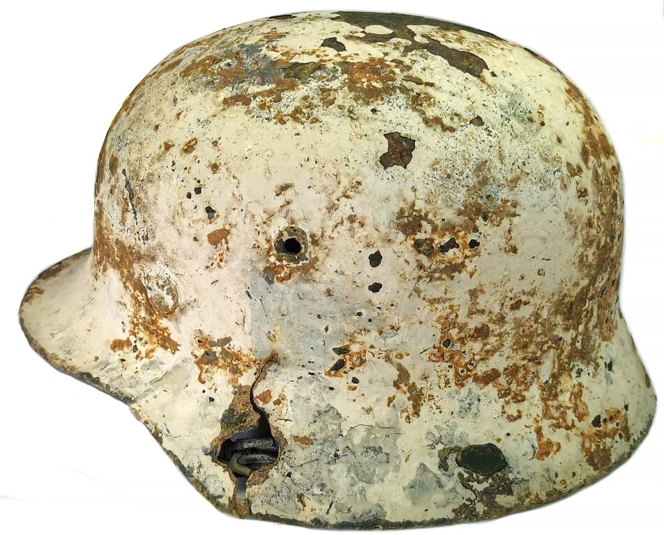 Winter camo German helmet M40 / from Kiev