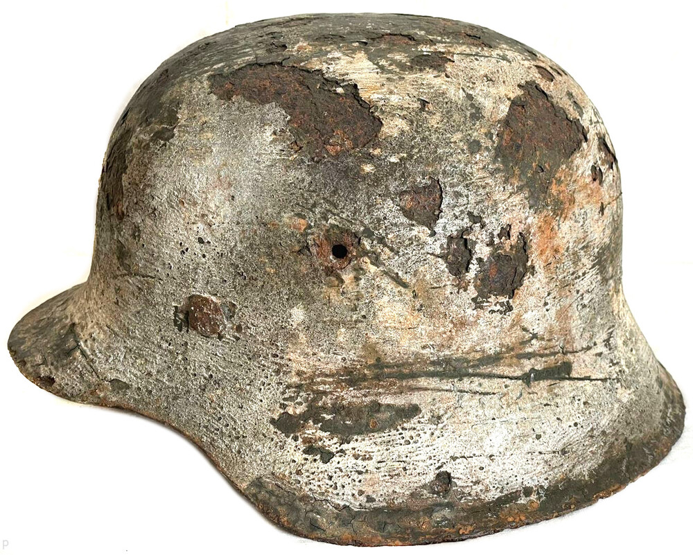 Restored Winter camo German helmet M42