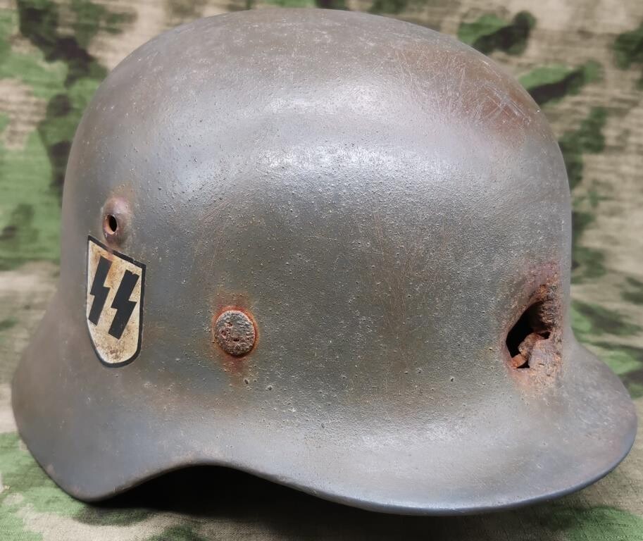 Restored German helmet M40, Waffen SS