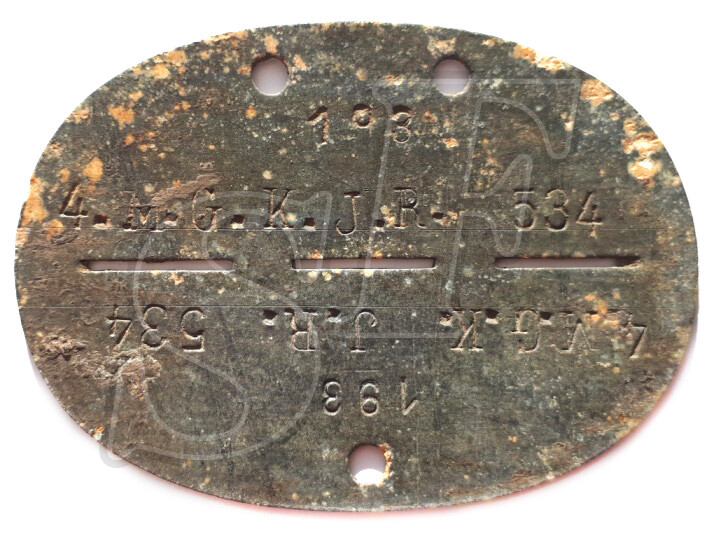 Dog tag 4.M.G.K. J.R. 534 / Stalingrad