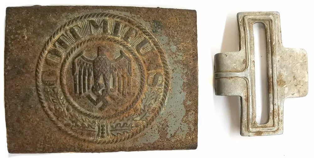 Iron Wehrmacht belt buckle “Gott mit Uns” / from Stalingrad