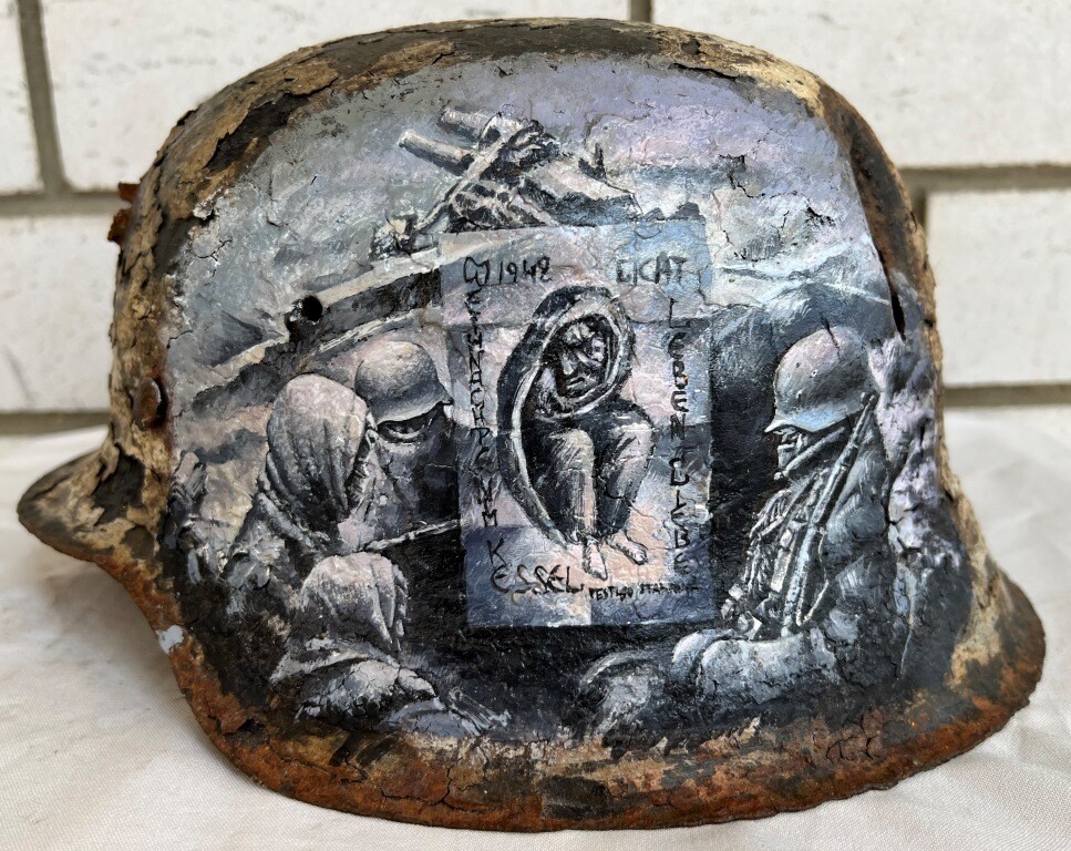 Restored German helmet M42 / from Stalingrad