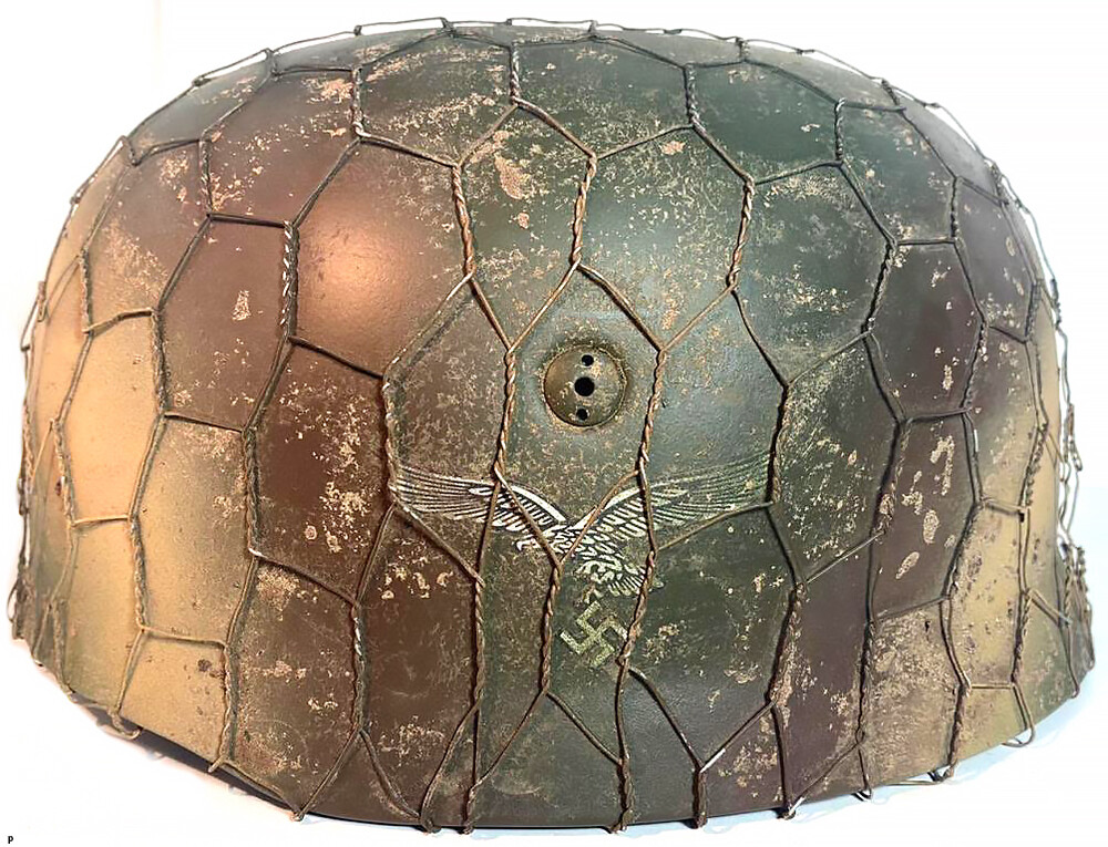 Paratrooper helmet M38 DD, historical reenactment