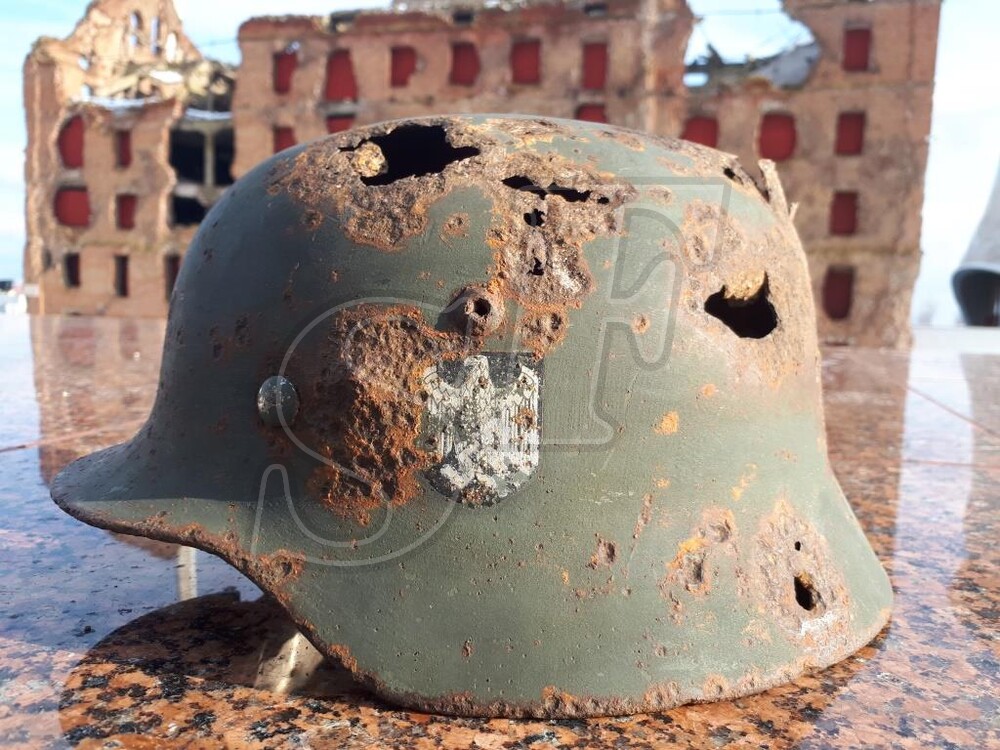 German steel helmet M35 from airfield Pitomnik