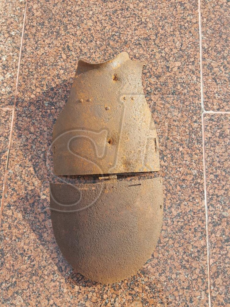 The steel breastplate of a soldier of the Red Army SN 42 (SN-2) from Stalingrad