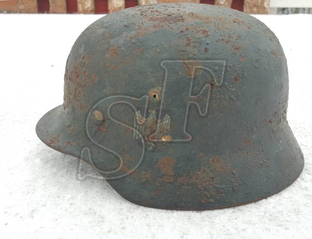 German steel helmet M40 from village of Novaya Nadezhda (eng – New Hope)