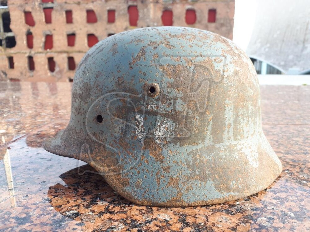 German steel helmet M35 from village Novaya Nadegda