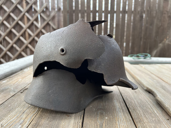 German helmet M40 / from Stalingrad