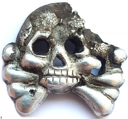 Panzer collar tab skull / from Königsberg