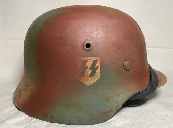 Restored German helmet, Waffen SS