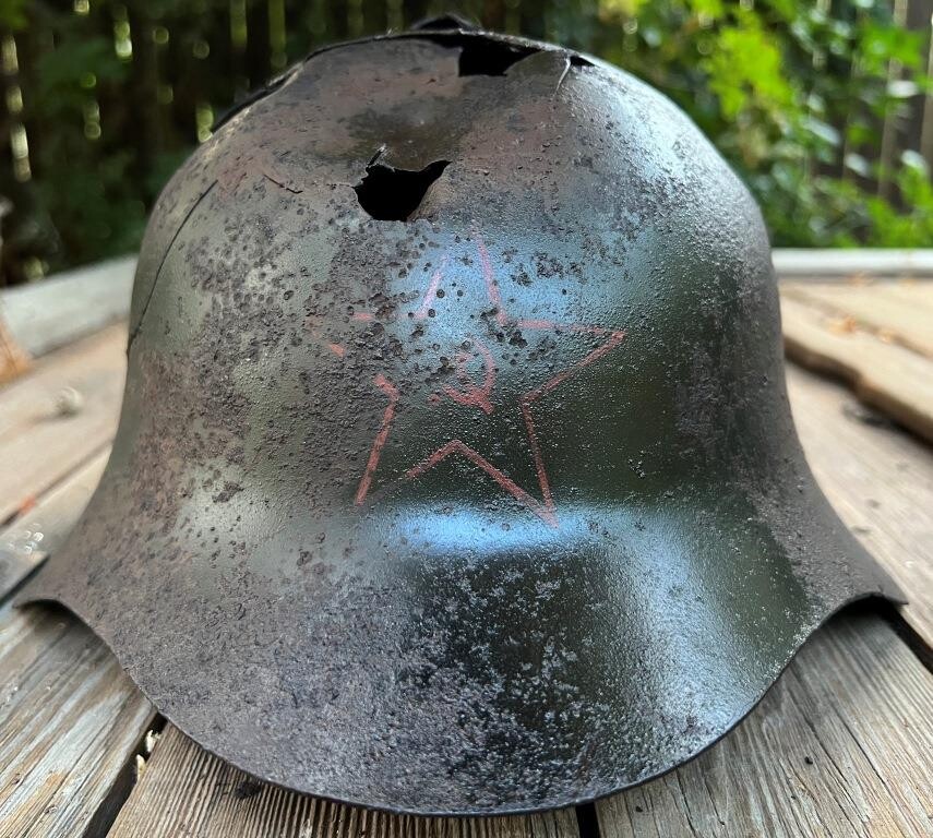 Soviet helmet SSh36 / from Stalingrad